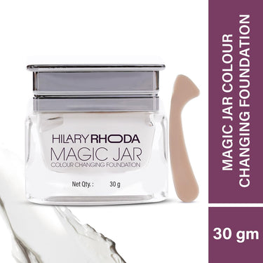 Hilary Rhoda Magic Jar Colour Changing Foundation Cream For All Skin Types | Buildable Coverage | Long Lasting & Weightless Formula | Crease-Free Foundation | Cruelty-Free | Satin Finish | 30G
